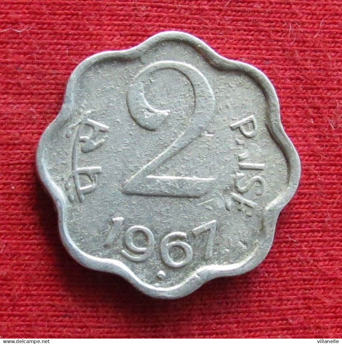 India 2 Paise 1967 B KM# 13.1 *VT Type 1 Mumbai Mint Inde Indien Indies Paisa - Inde