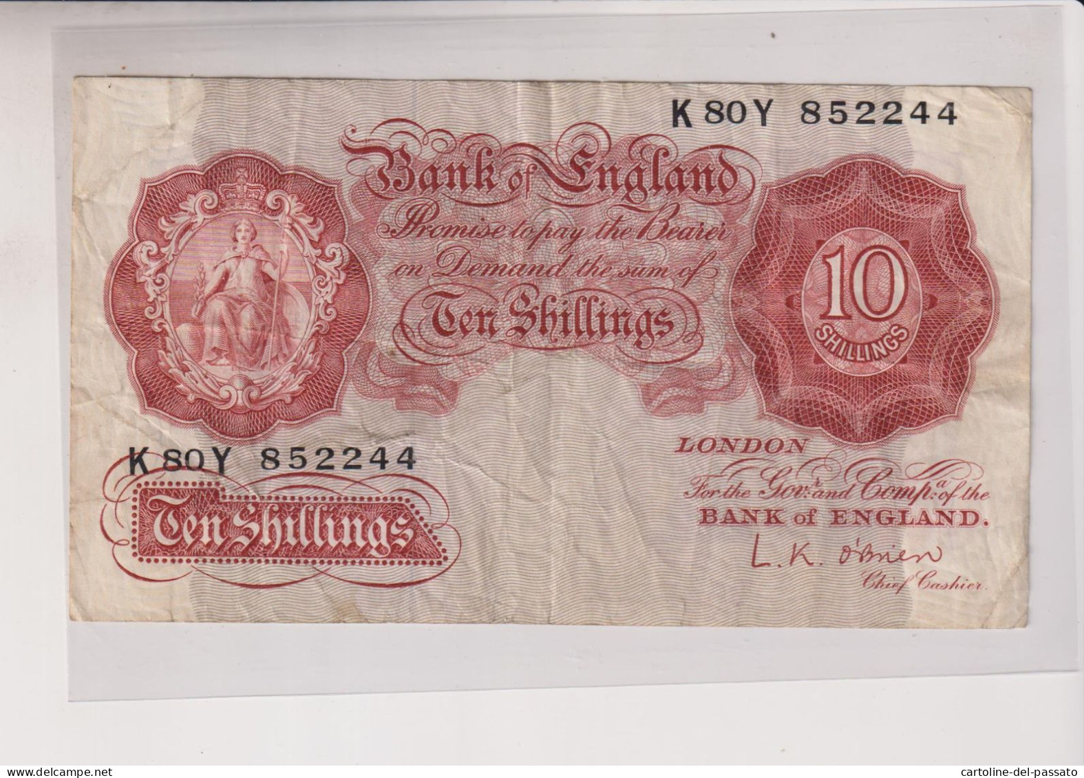 Bank Of England Ten Shillings 2 Scans - 10 Schilling