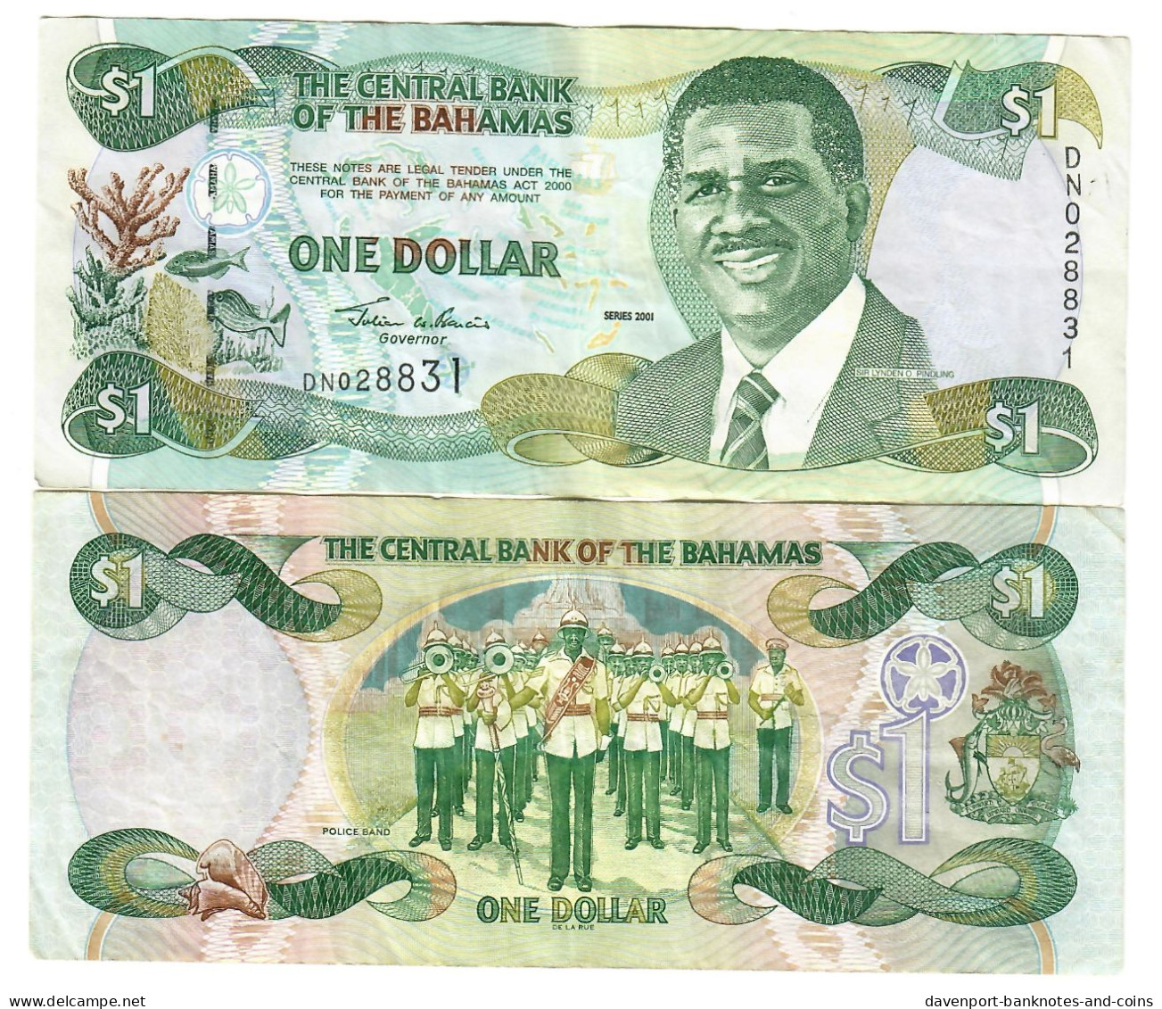 The Bahamas 1 Dollars 2001 VF "Francis" - Bahamas