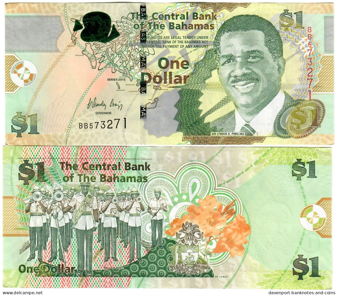 The Bahamas 1 Dollar 2015 EF "Craigg" - Bahama's