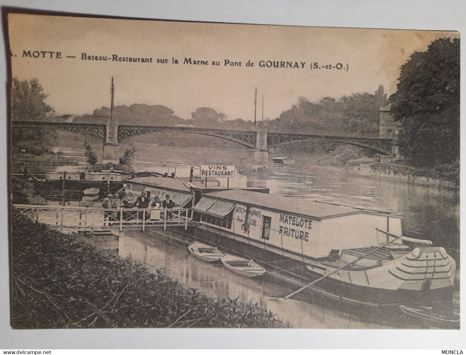 GOURNAY.1924.BATEAU RESTAURANT SUR LA MARNE.. - Gournay Sur Marne