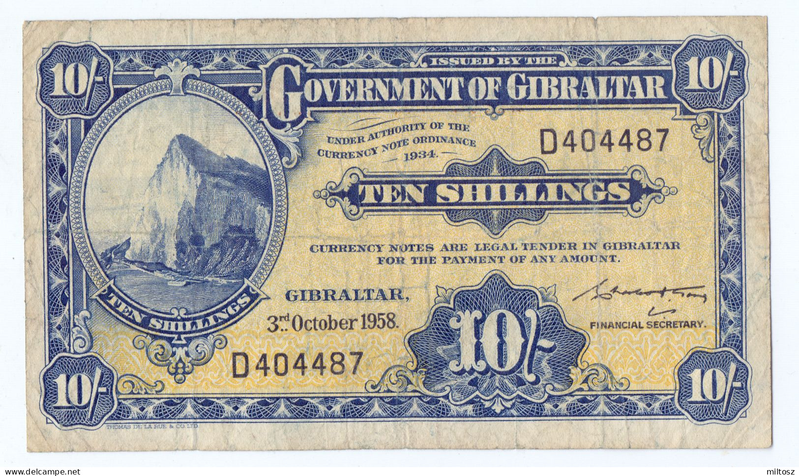 Gibraltar 10 Shllings 1958 - Gibraltar