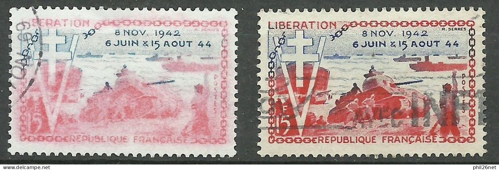 France  N° 983 Libération Rose Et Bleu   Oblitéré   B/TB Le  Timbre Type Sur Les Scans Pour Comparer Soldé ! ! ! - Used Stamps