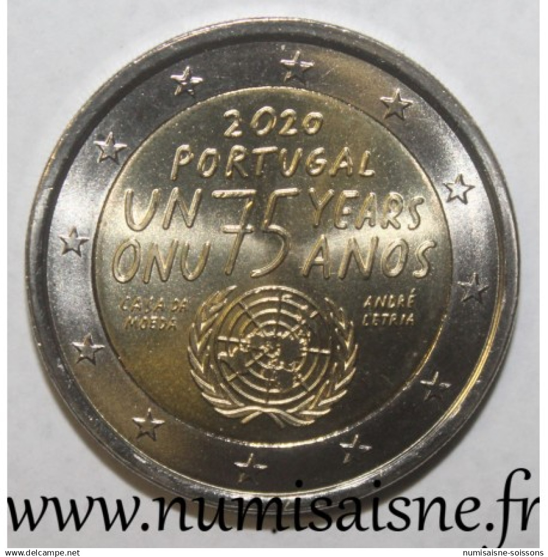 PORTUGAL - 2 EURO 2020 - 75 ANS DE L'ORGANISATION DES NATIONS UNIES - ONU - SPL - Portogallo