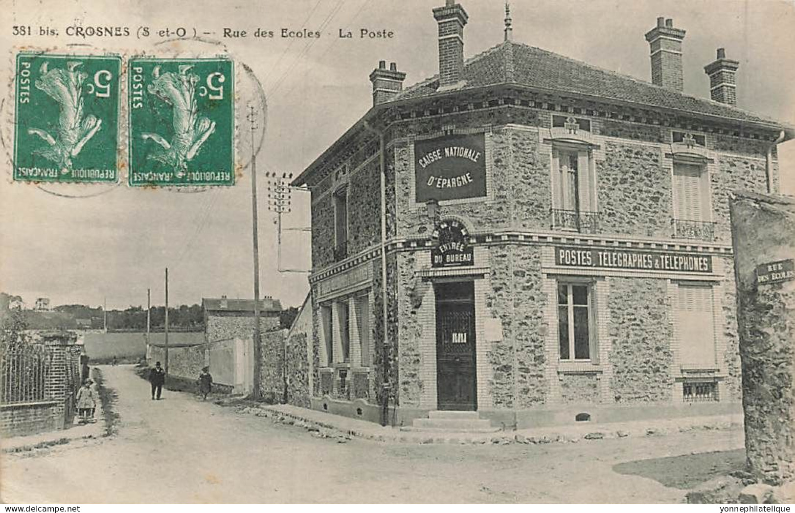 91 - ESSONNE - CROSNES - Rue Des écoles - La Poste - Caisse Nationale D'épargne - 10411 - Crosnes (Crosne)