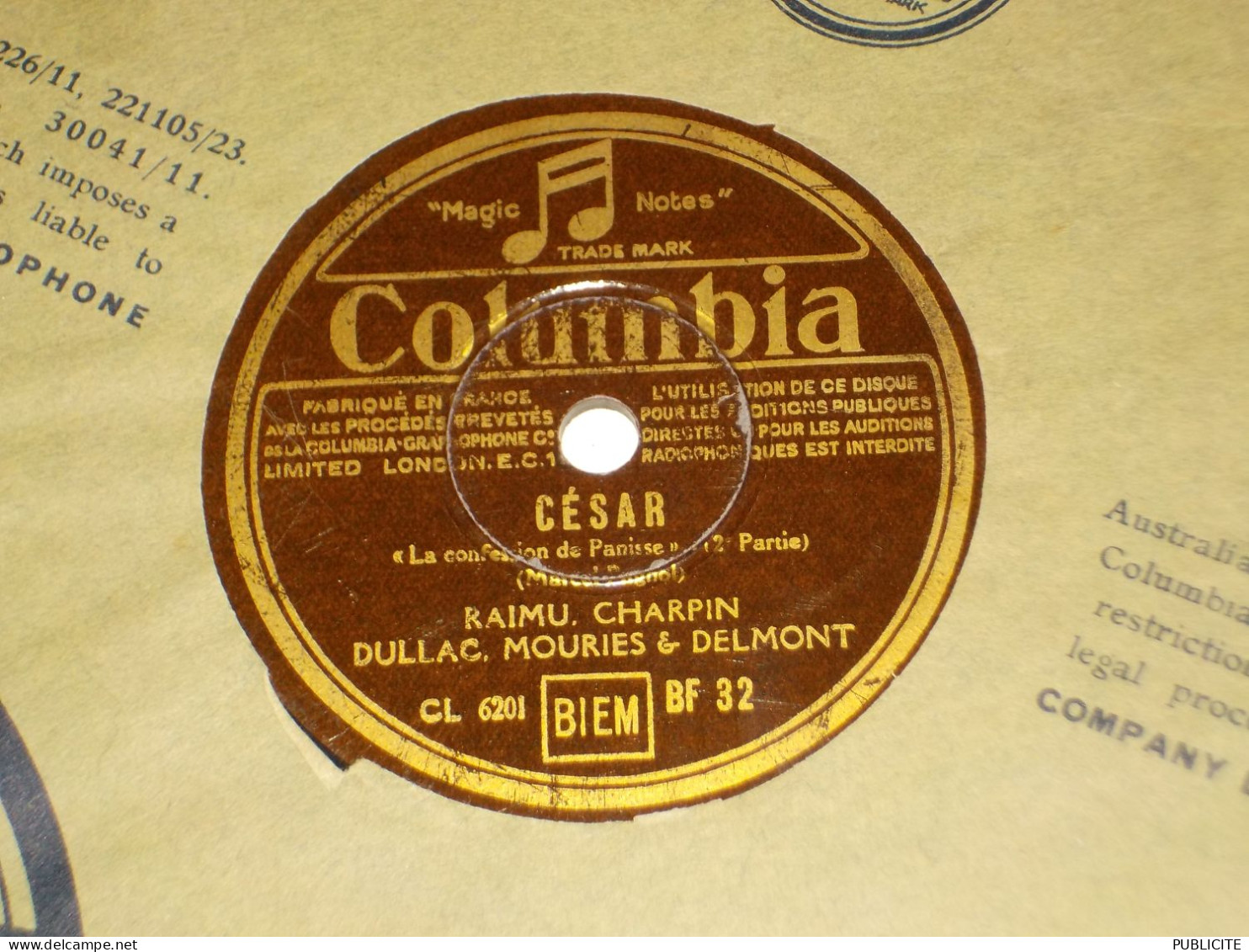 DISQUE 78 TOURS LA CONFESSION DE PANISSE AVEC RAIMU CHARPIN 1936 - 78 Rpm - Schellackplatten