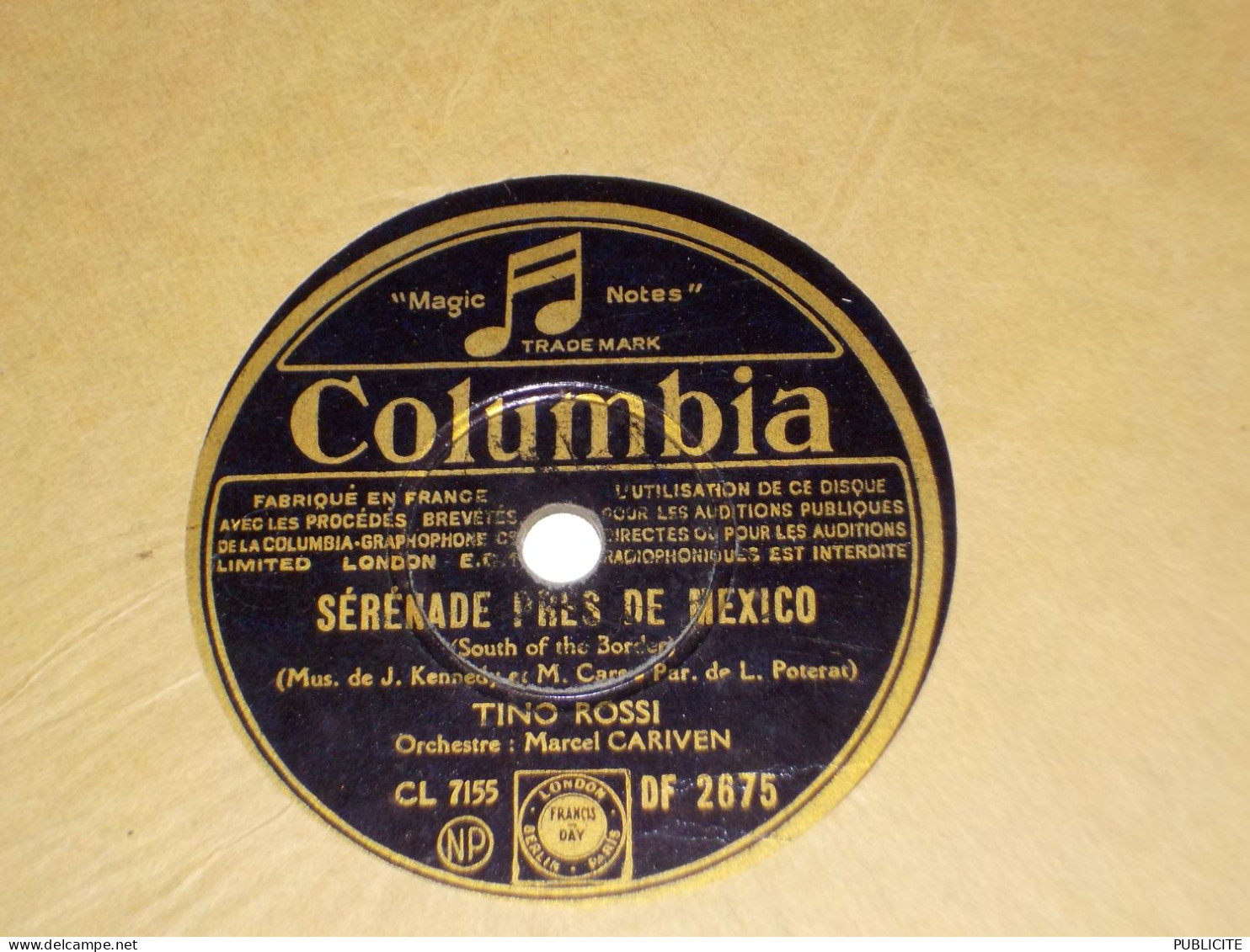 COLUMBIA  DISQUE 78 TOURS  TINO ROSSI 1936 - 78 T - Discos Para Fonógrafos