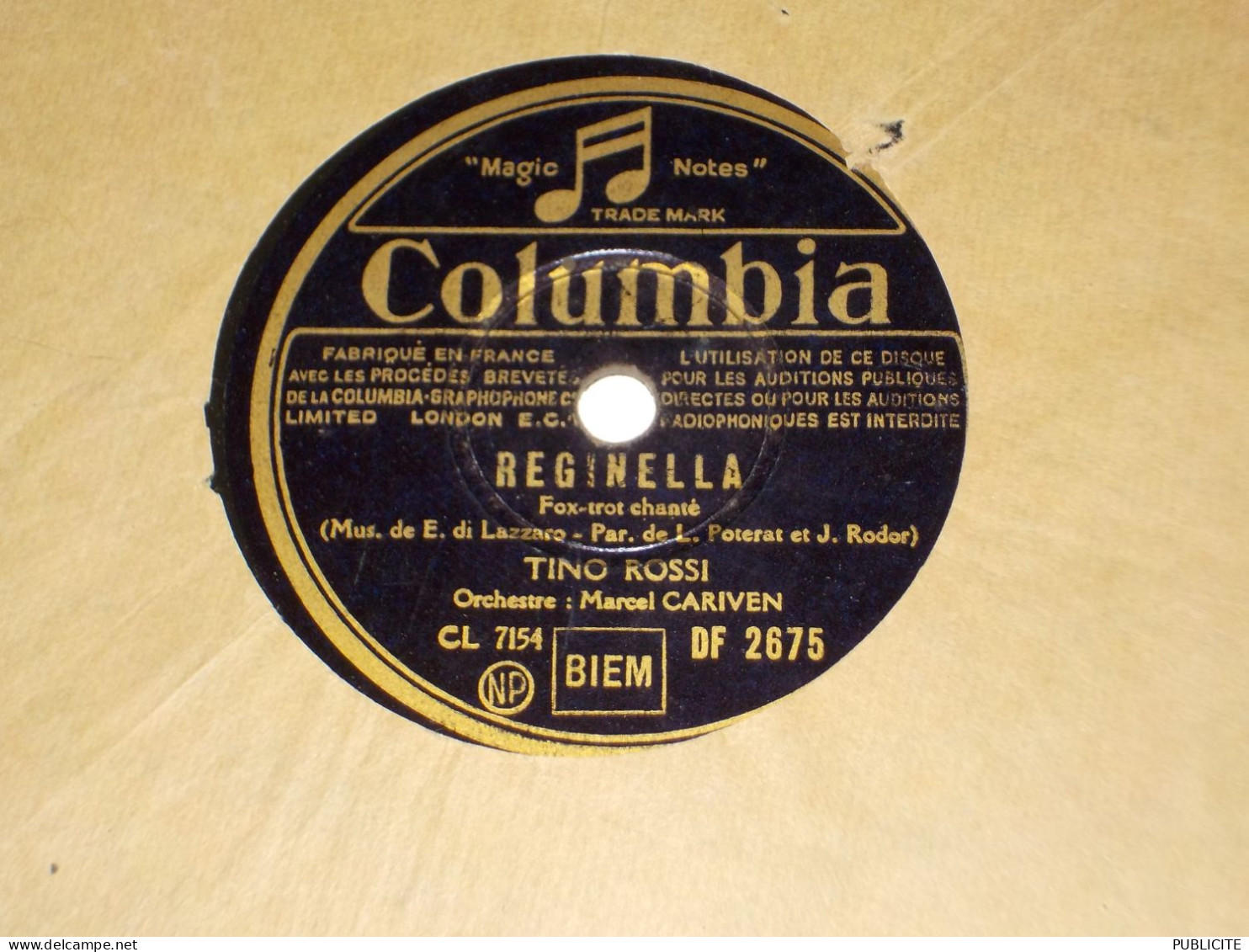 COLUMBIA  DISQUE 78 TOURS  TINO ROSSI 1936 - 78 Rpm - Schellackplatten