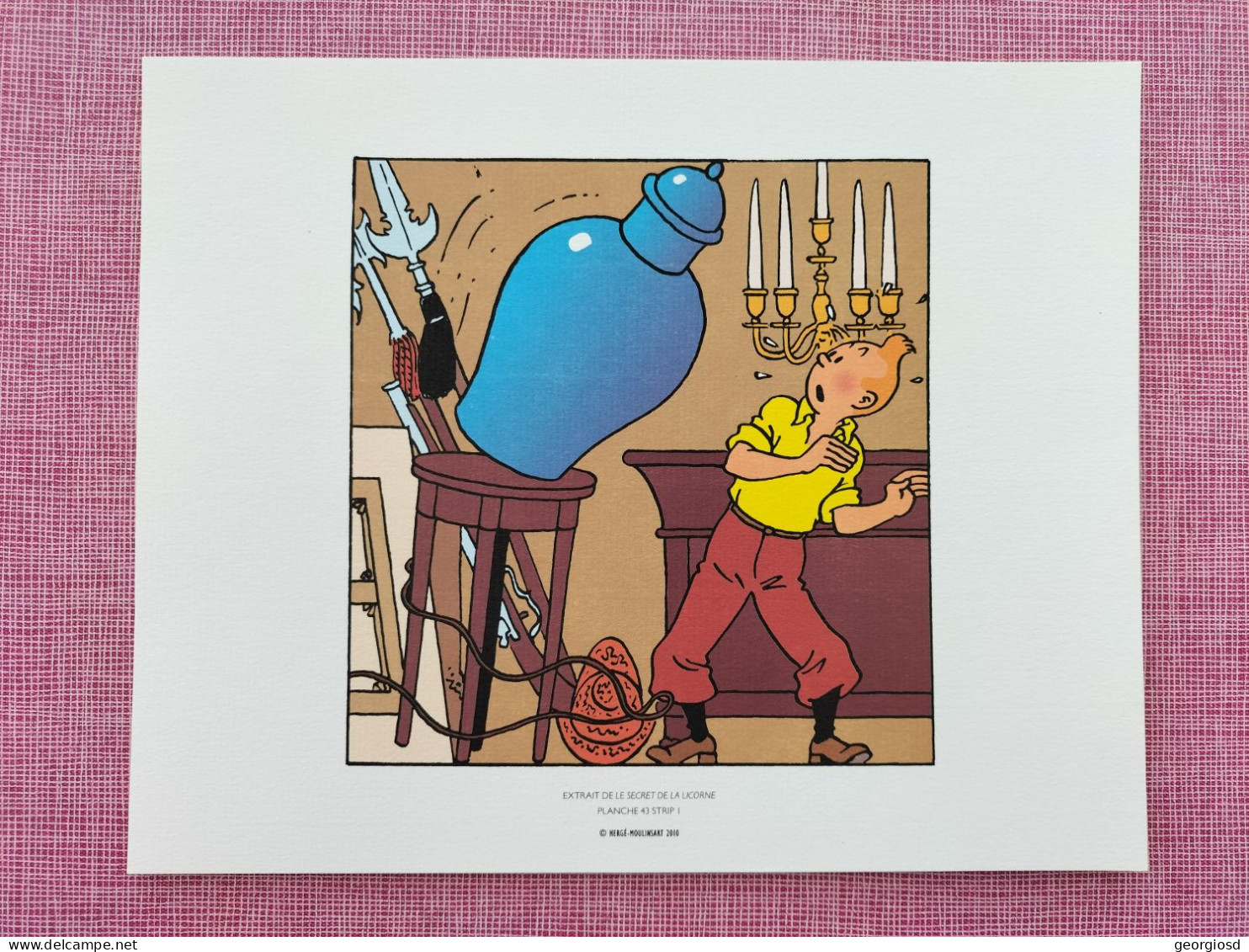 Tintin : Ex Libris Planche 43 Strip 1 - Le Secret De La Licorne - Illustrateurs G - I