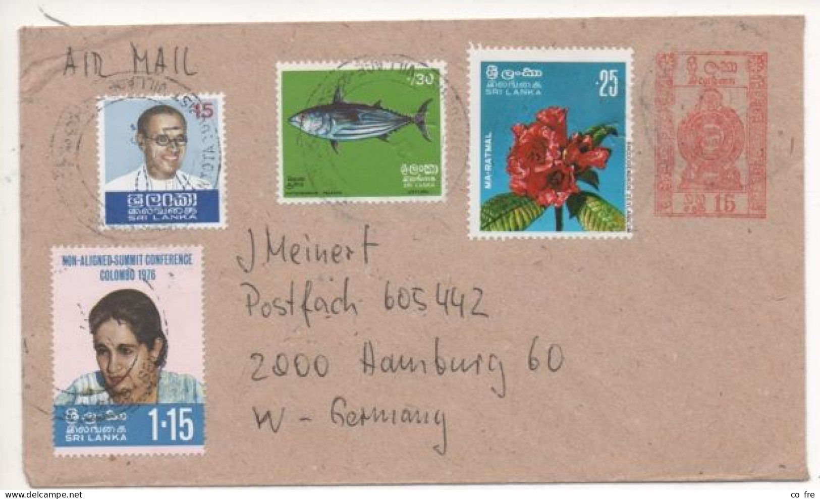 Sri Lanka, Entier Postal (1977) Avec Complément Pour La Poste Aérienne. - Sri Lanka (Ceylan) (1948-...)