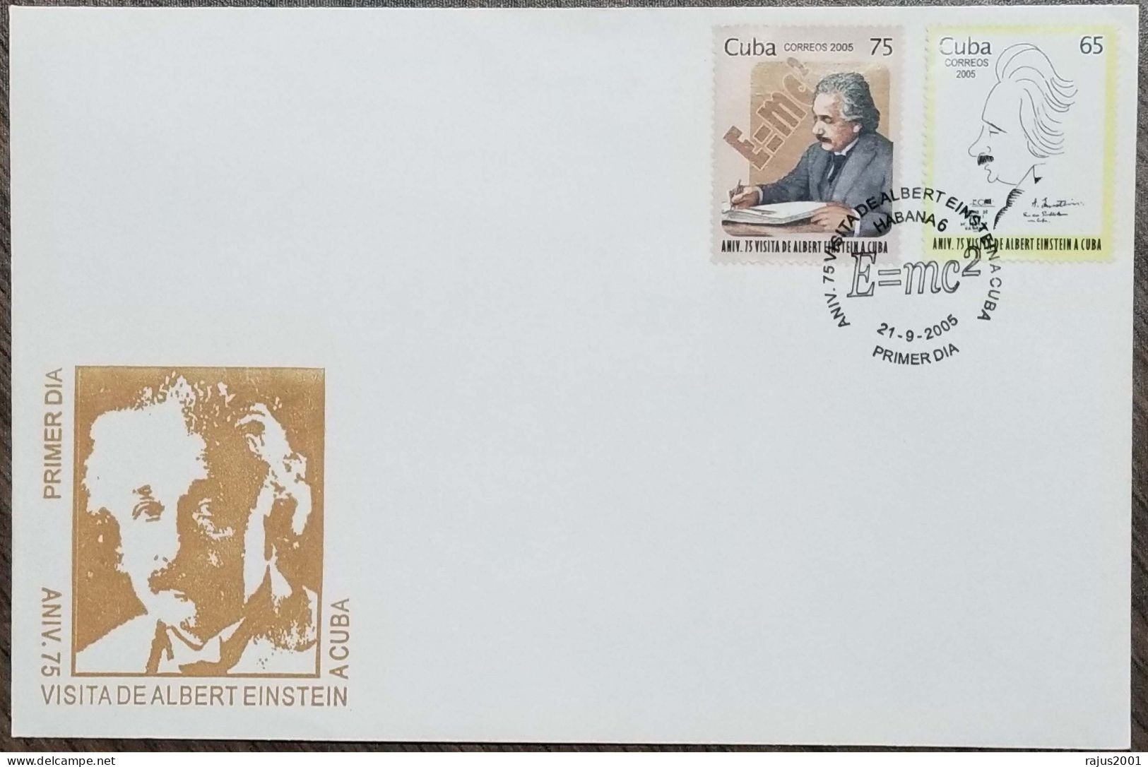 Albert Einstein, Einstein's Theory Of Relativity, Mathematics Formula, Physics Science, Nobel Prize, Judaica, Cuba FDC - Albert Einstein