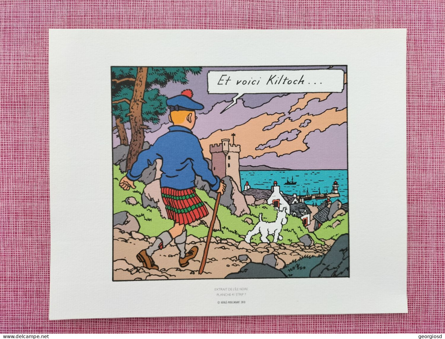 Tintin : Ex Libris Planche 41 Strip 7 - L'île Noire - Illustrateurs G - I