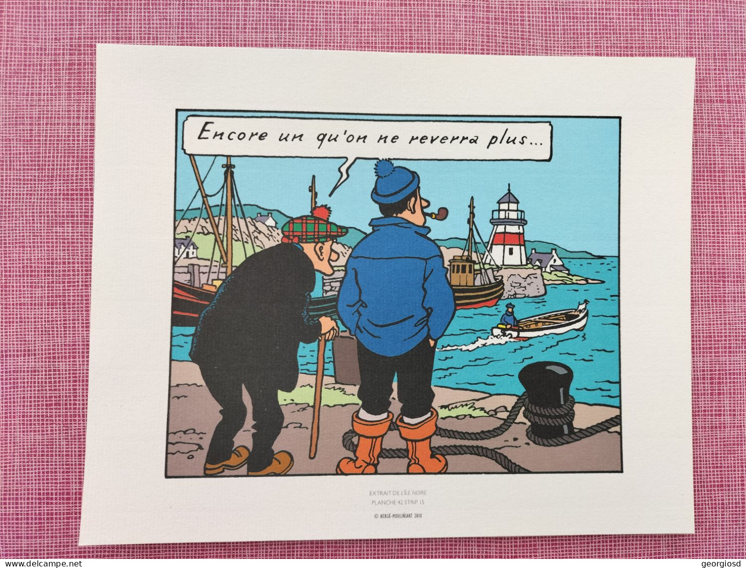 Tintin : Ex Libris Planche 42 Strip 15 - L'île Noire - Illustrateurs G - I