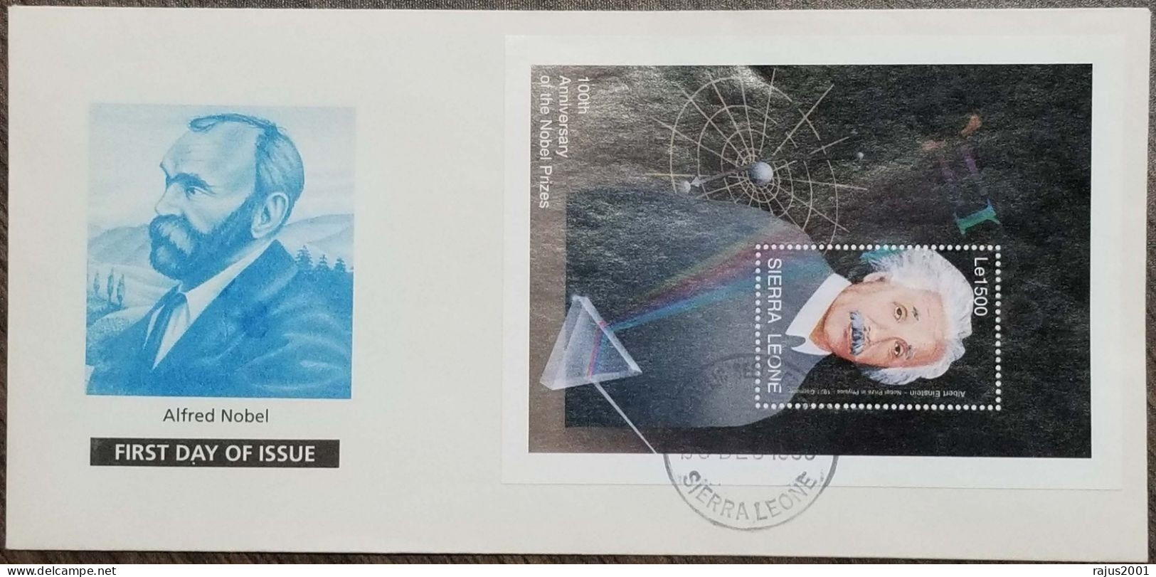 Albert Einstein, Einstein's Theory Of Relativity, Mathematics Formula, Physics Science, Nobel Prize, Sierra Leone MS FDC - Fysica