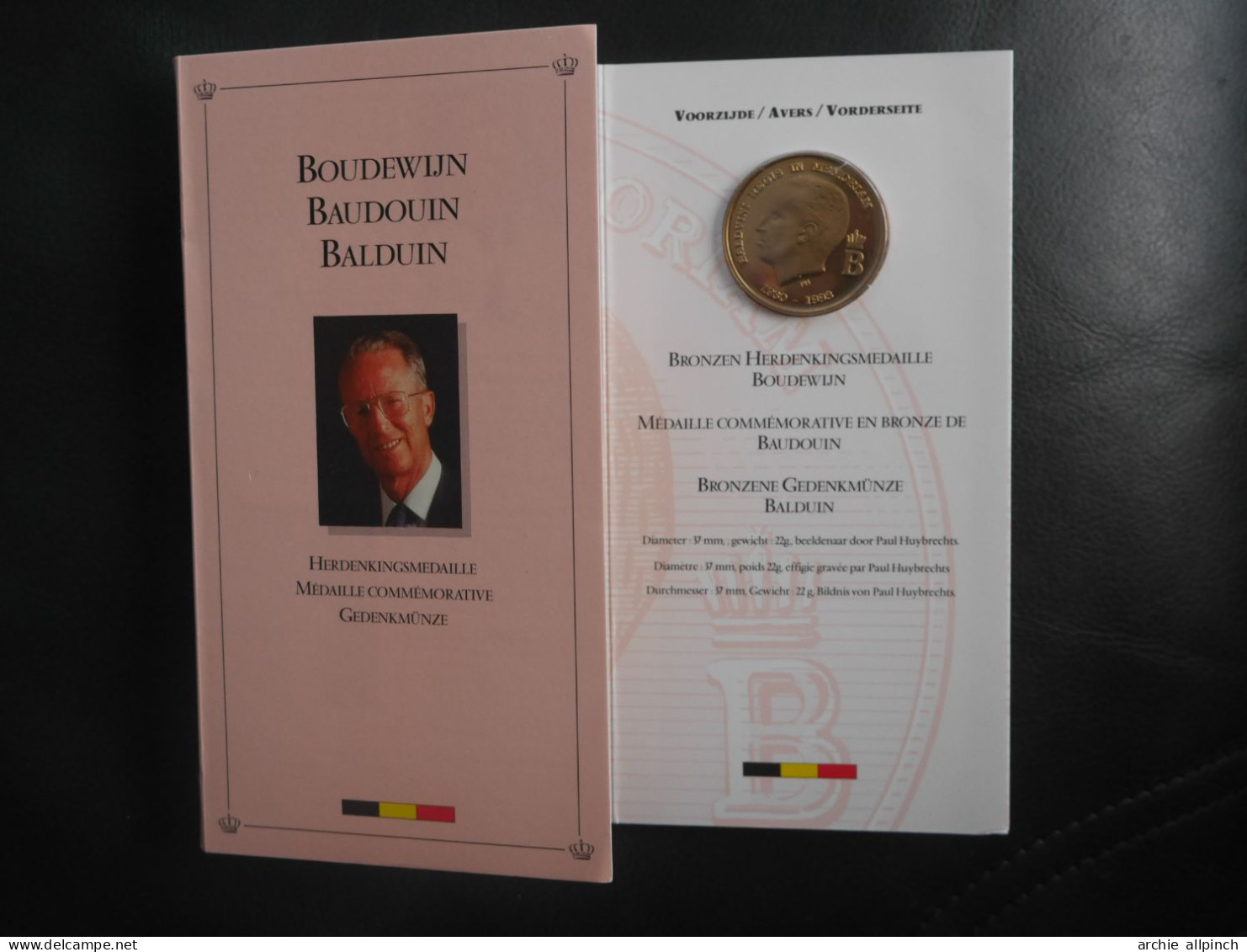 Médaille Commémorative En Bronze - Baudouin , 1930 - 1993 - Royaux / De Noblesse