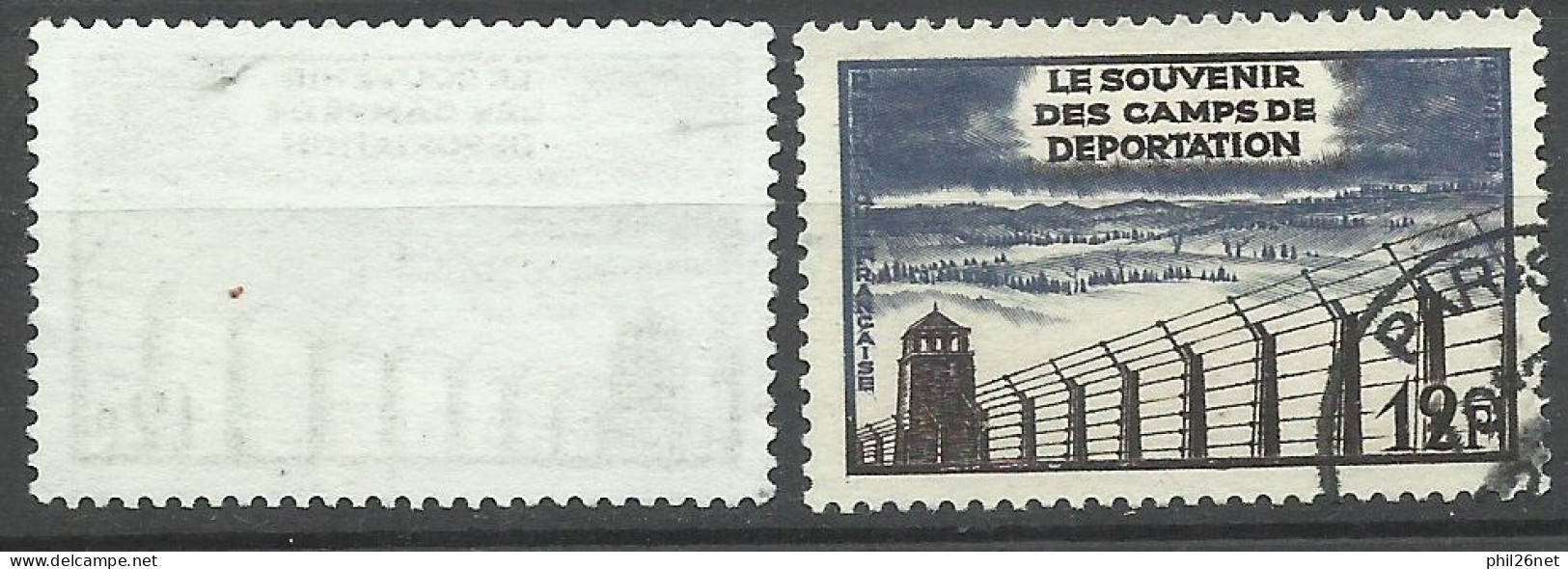 France  N° 1023  Déportation Noir Et Bleu  Oblitéré   B/TB Le  Timbre Type Sur Les Scans Pour Comparer Soldé ! ! ! - Used Stamps