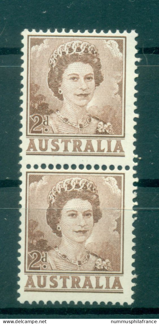 Australie 1959-62 - Y & T N. 249A - Série Courante (Michel N. 316 X) - Paire Coil (iv) - Ungebraucht