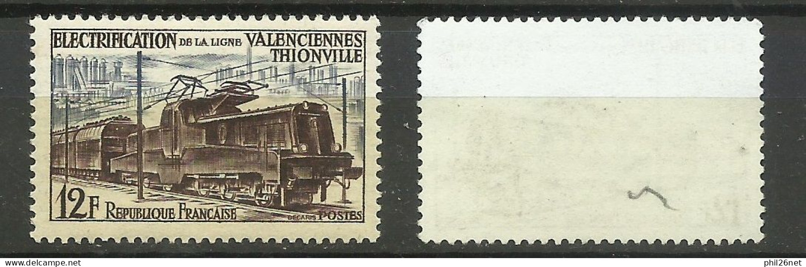 France  N° 1024 Locomotive  Noir Et Bleu  Oblitéré   B/TB Le  Timbre Type Sur Les Scans Pour Comparer Soldé ! ! ! - Usati