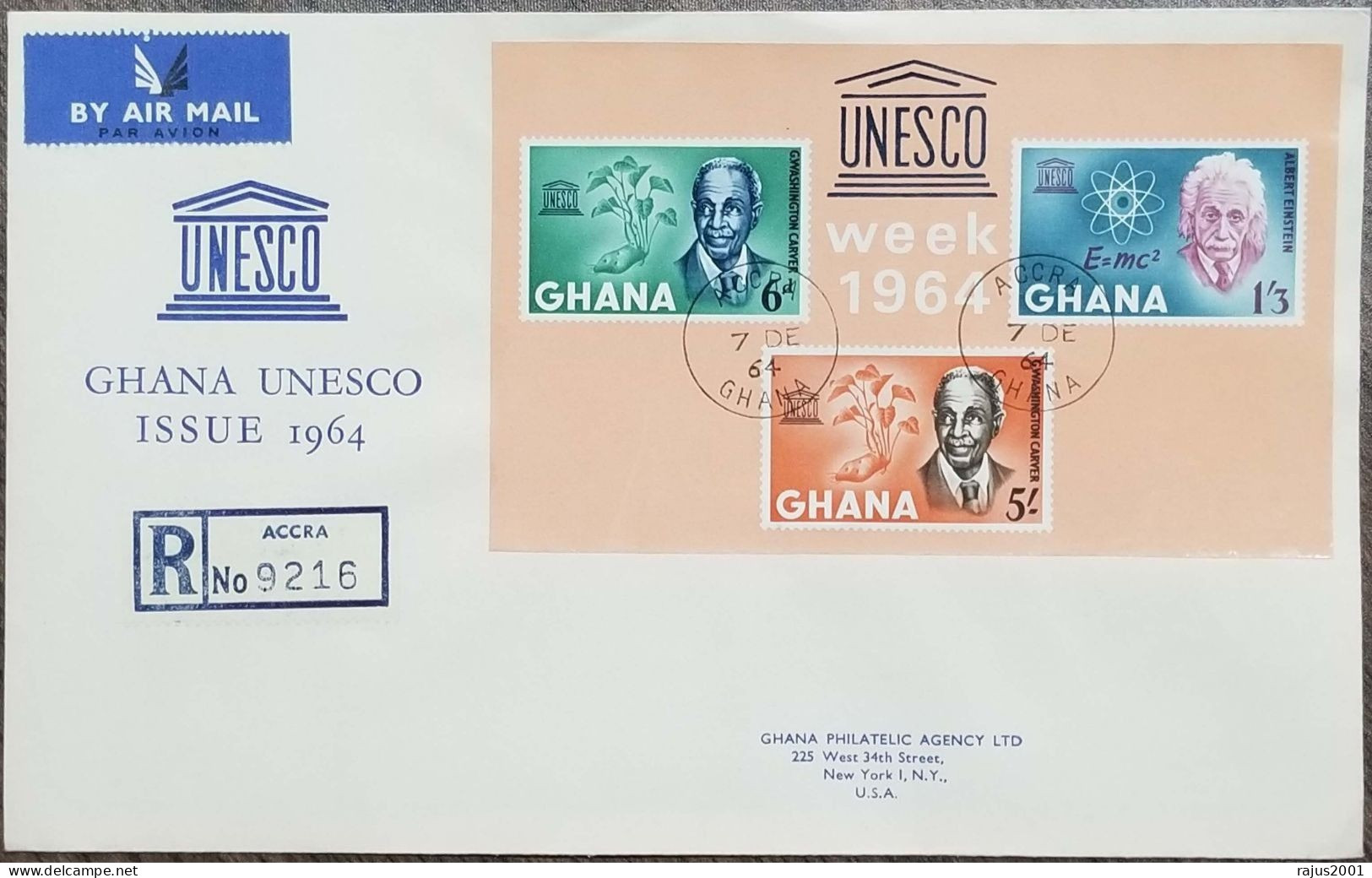 Albert Einstein, Einstein's Theory Of Relativity, Mathematics Formula, Physics Science, Nobel Prize Ghana Registered FDC - Albert Einstein