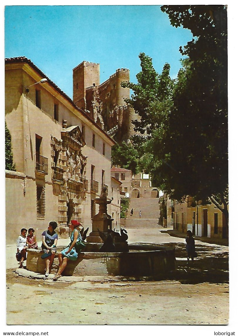 TIPICA FUENTE DE LOS PATOS, CASA GRANDE Y CASTILLO.- ALMANSA / ALBACETE.- ( ESPAÑA ) - Albacete