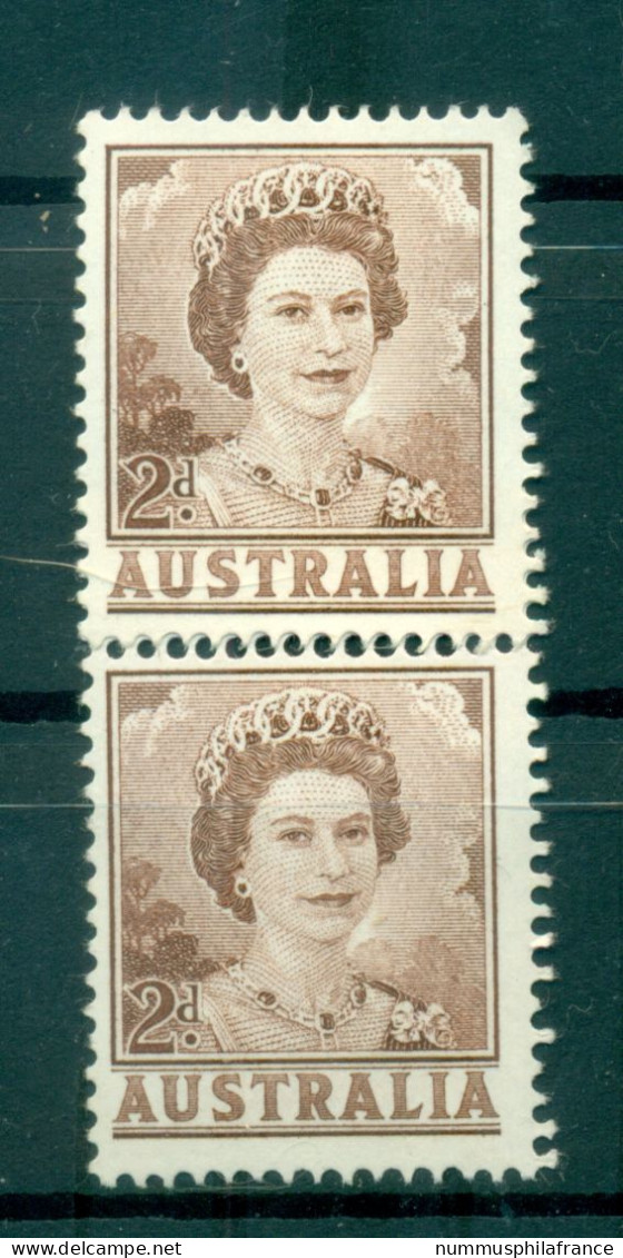 Australie 1959-62 - Y & T N. 249A - Série Courante (Michel N. 316 X) - Paire Coil (v) - Neufs