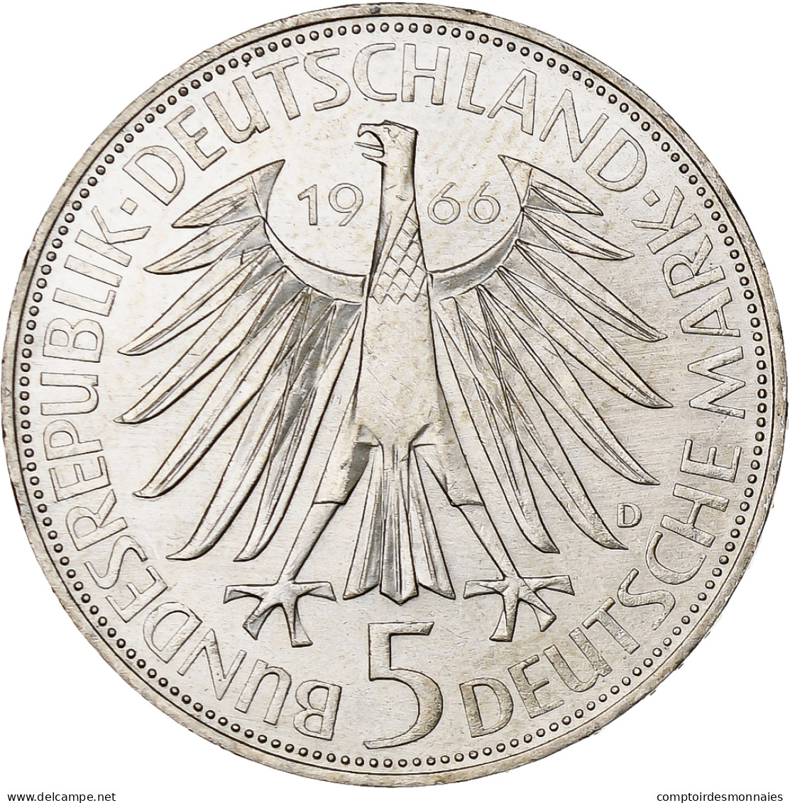 République Fédérale Allemande, 5 Mark, 1966, Munich, Argent, SUP+, KM:119.1 - Commémoratives