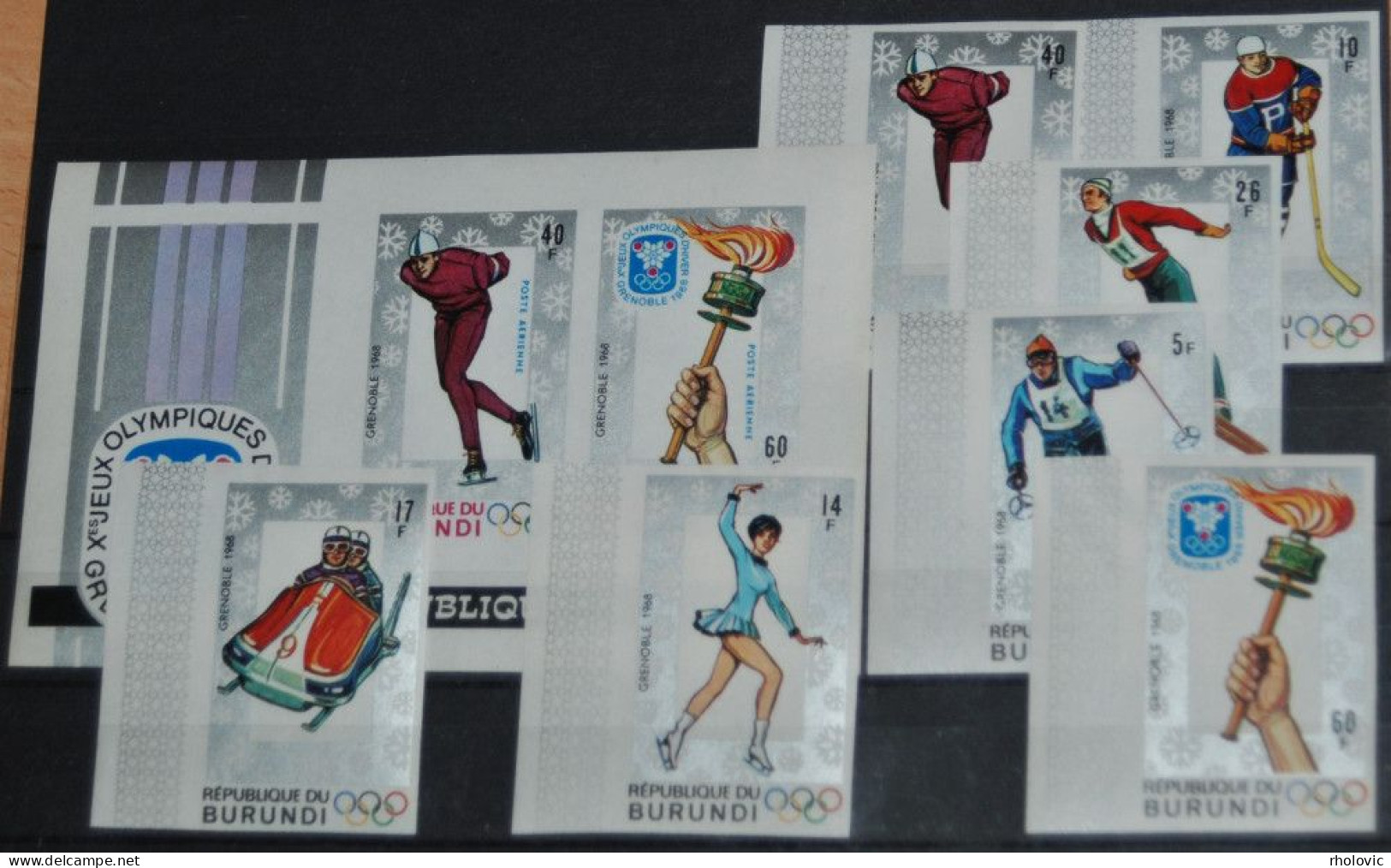 BURUNDI 1968, Olympic Games - Grenoble, Sports, Imperf, Mi #386-92 + B26, MNH** - Hiver 1968: Grenoble