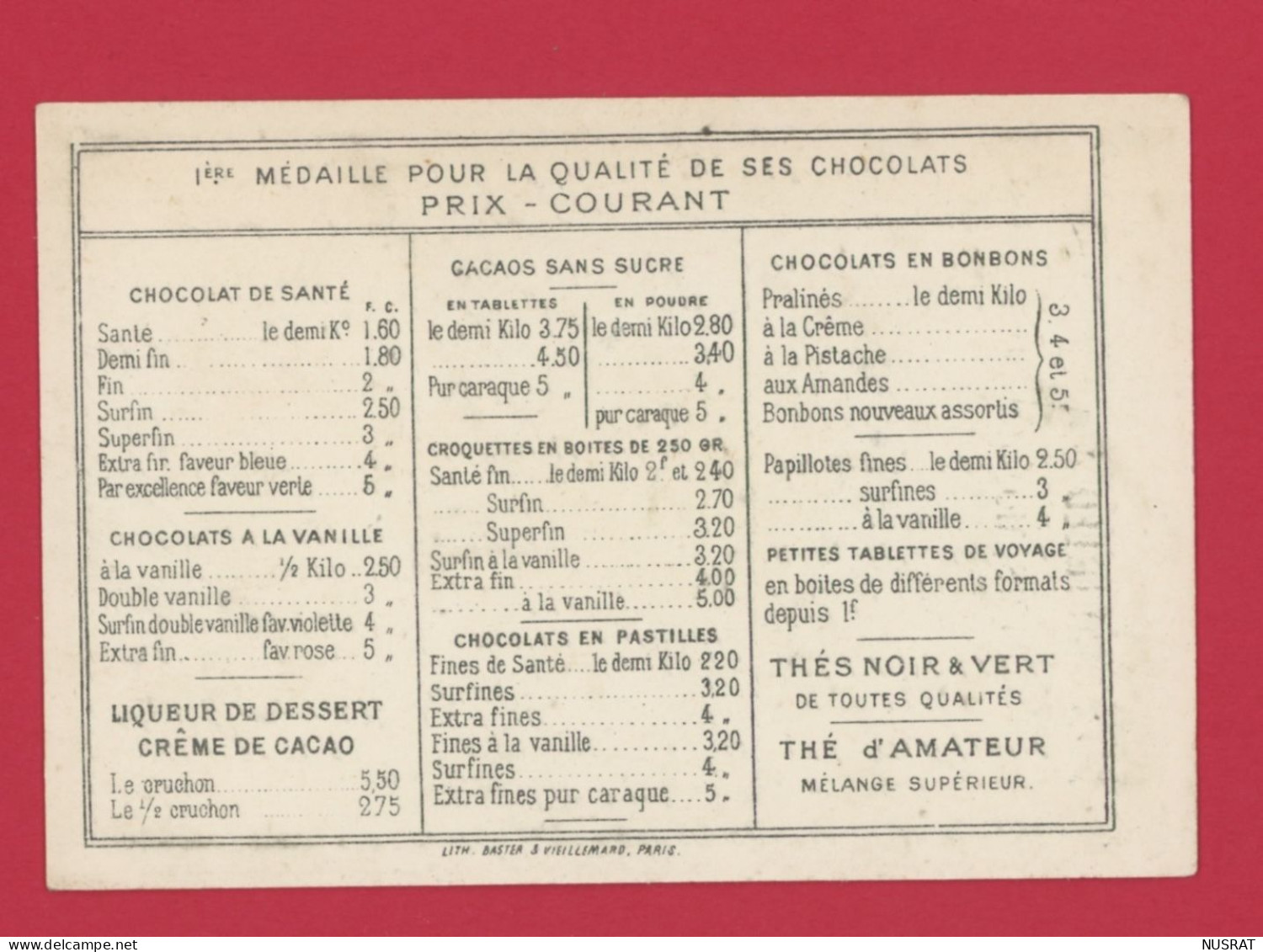 Chocolat IBLED, Jolie Chromo Lith. Baster & Viellemard BV11-10, Enfants Pieds Nus, La Dinette - Ibled