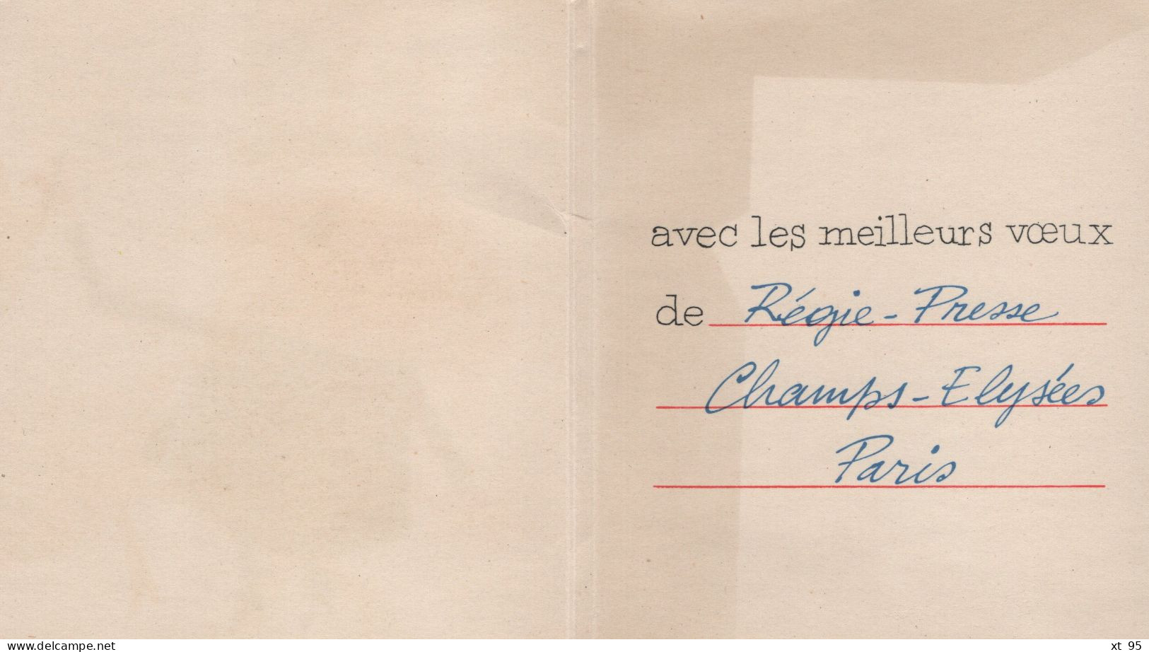 Voeux Regie Presse Champs Elysees 1959 - 12+1 Petits Cartons Avec Mois De L Annee - Illustrateur Massacrier - Altri & Non Classificati