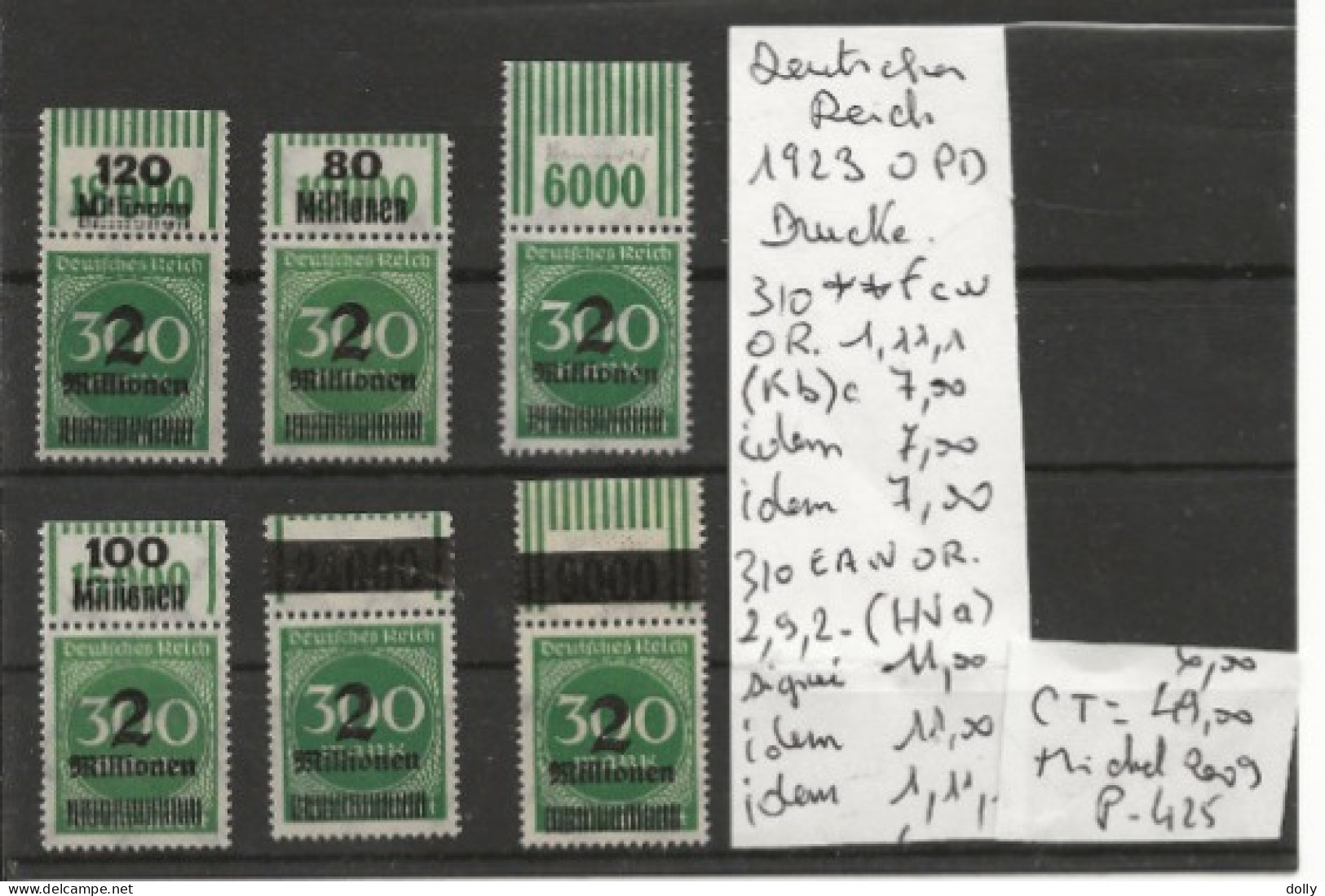 TIMBRE D ALLEMAGNE DEUTSCHES REICH 1923  Nr VOIR SUR PAPIER AVEC TIMBRES COTE 49.00  € - 1922-1923 Lokale Uitgaves