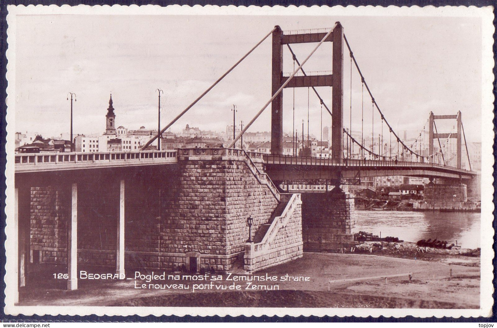 JUGOSLAVIA - BELGRAD  ZEMUN OLD BRIDGE - 1937 - Jugoslawien