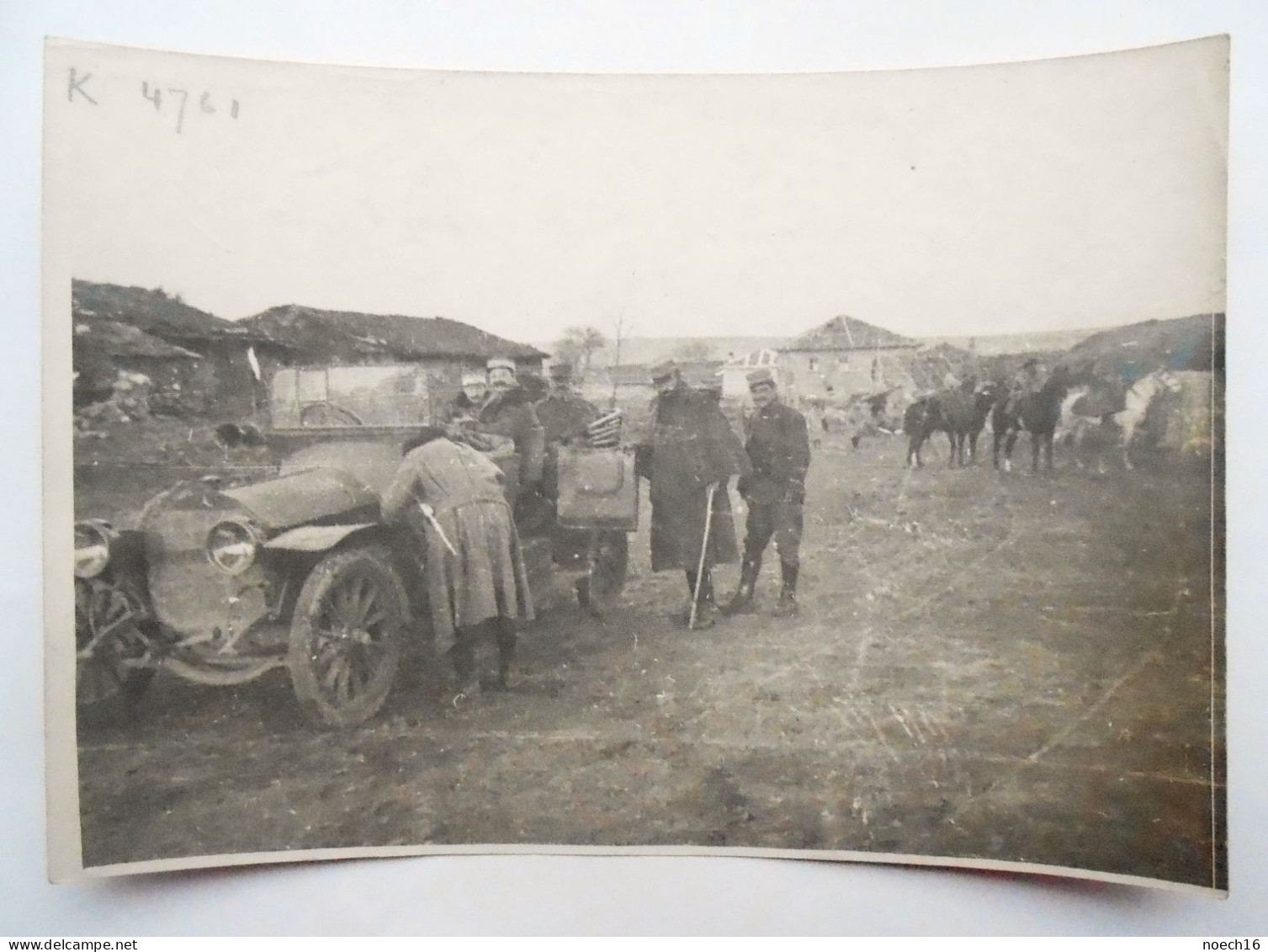 Service Photo Armée Française.1916 Général Gerôme Quitte Bac Vers Negotin. Bataille De La Cerna Et De Florina-Monastir - Guerre, Militaire