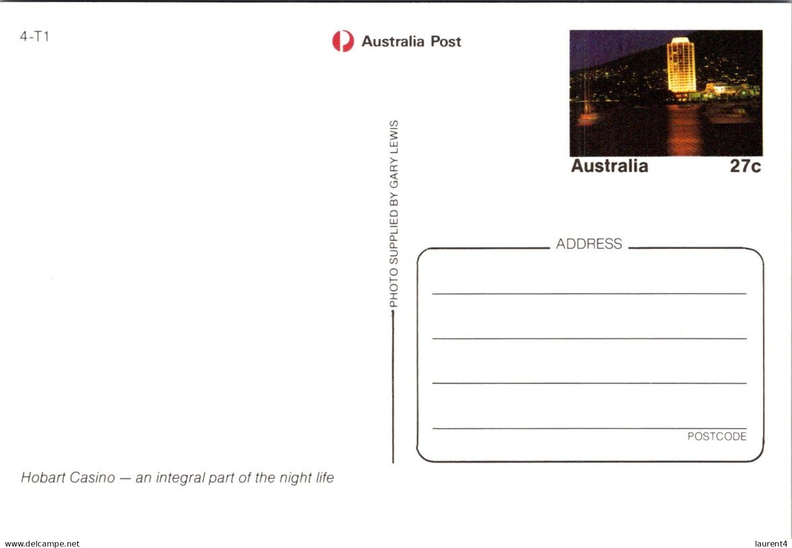 22-1-2024 (2 X 1) Australia (2 Pre-pai Maxicqrd) Tasmania (TAS) City Of HOBART - Casino - Casino