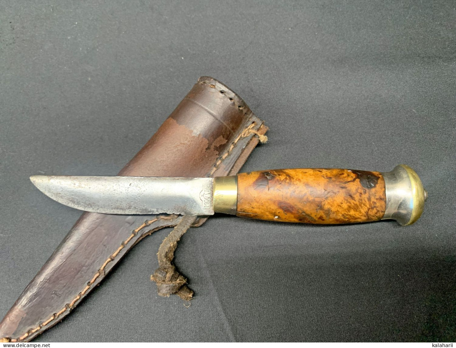 ANCIEN COUTEAU PUUKKO SCANDINAVE, MORUTIER SUEDOIS CA MORA ET SON FOURREAU, TONNEAU - Armes Blanches