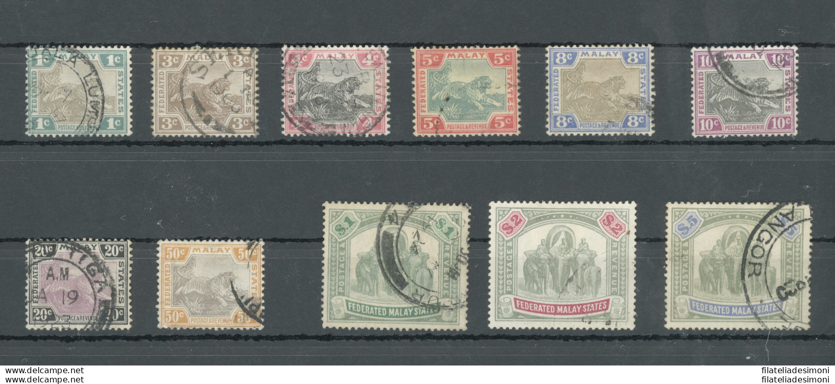 1904-22 Federated Malay States - Malaysia - Stanley Gibbons N. 27-51 - Serie Non Completa - Usato - Autres & Non Classés