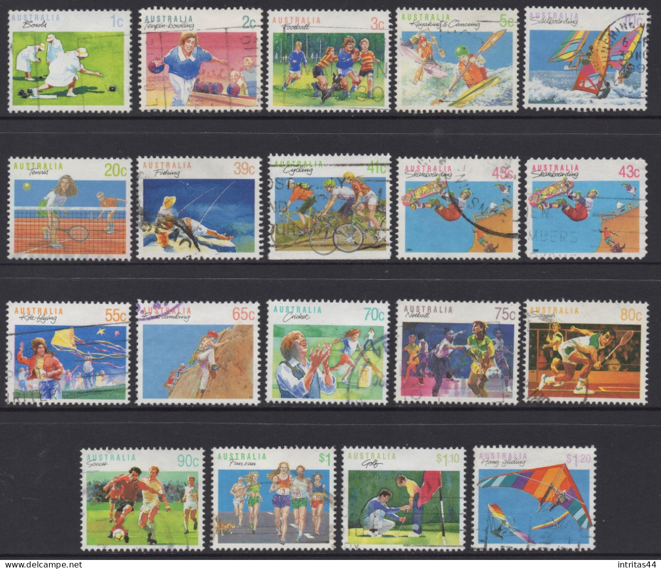 AUSTRALIA 1989-94 " SPORTS "SET OF (19) VFU. - Oblitérés