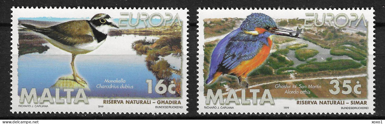 Malta 1999 MiNr. 1065 - 1066 EUROPA CEPT Birds Little Ringed Plover, Common Kingfisher 2v MNH**  3,00 € - 1999