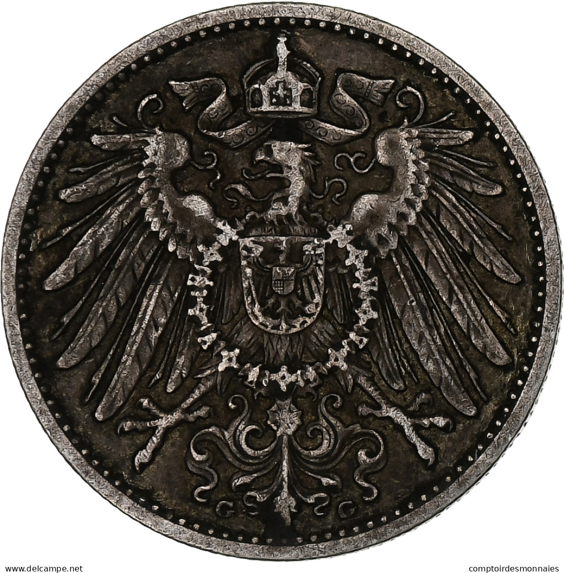 Empire Allemand, Wilhelm II, Mark, 1910, Karlsruhe, Argent, TTB, KM:14 - 1 Mark
