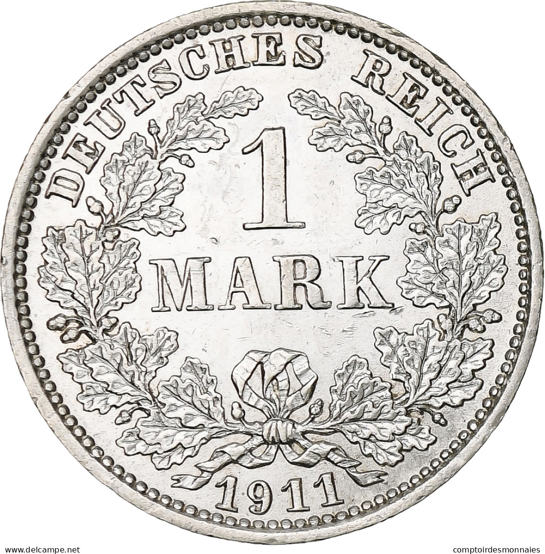 Monnaie, GERMANY - EMPIRE, Wilhelm II, Mark, 1911, Muldenhütten, SUP, Argent - 1 Mark