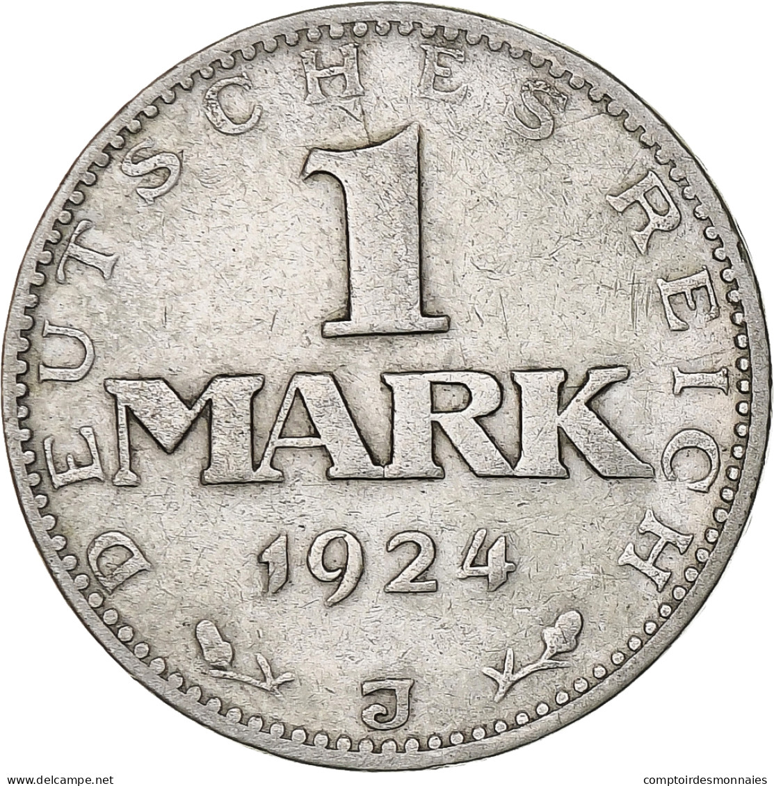 Allemagne, République De Weimar, Mark, 1924, Hambourg, Argent, TTB, KM:42 - 1 Mark & 1 Reichsmark