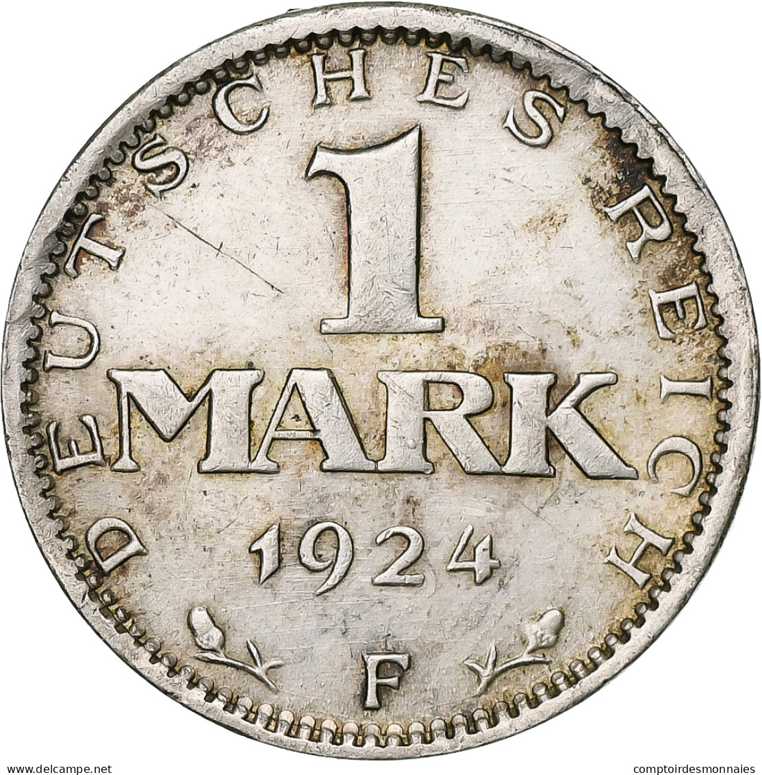 Allemagne, République De Weimar, 1 Mark 1924 F, KM 42 - 1 Mark & 1 Reichsmark