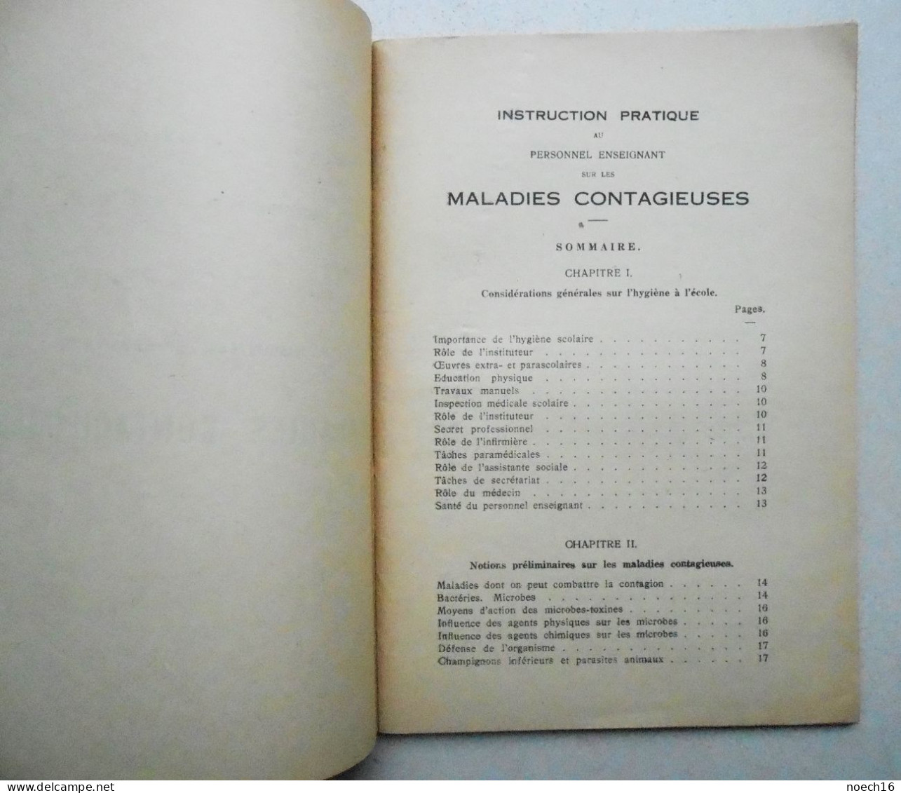 Livret 1943 Instruction Aux Enseignants Sur Les Maladies Contagieuses. Ministère De L'Intérieur Et De La Santé Publique - Santé