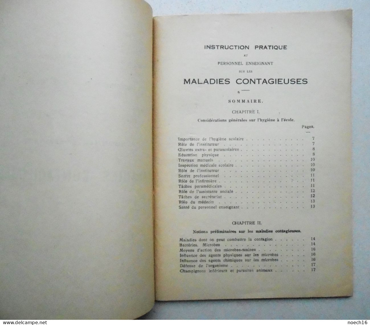 Livret 1943 Instruction Aux Enseignants Sur Les Maladies Contagieuses. Ministère De L'Intérieur Et De La Santé Publique - Health