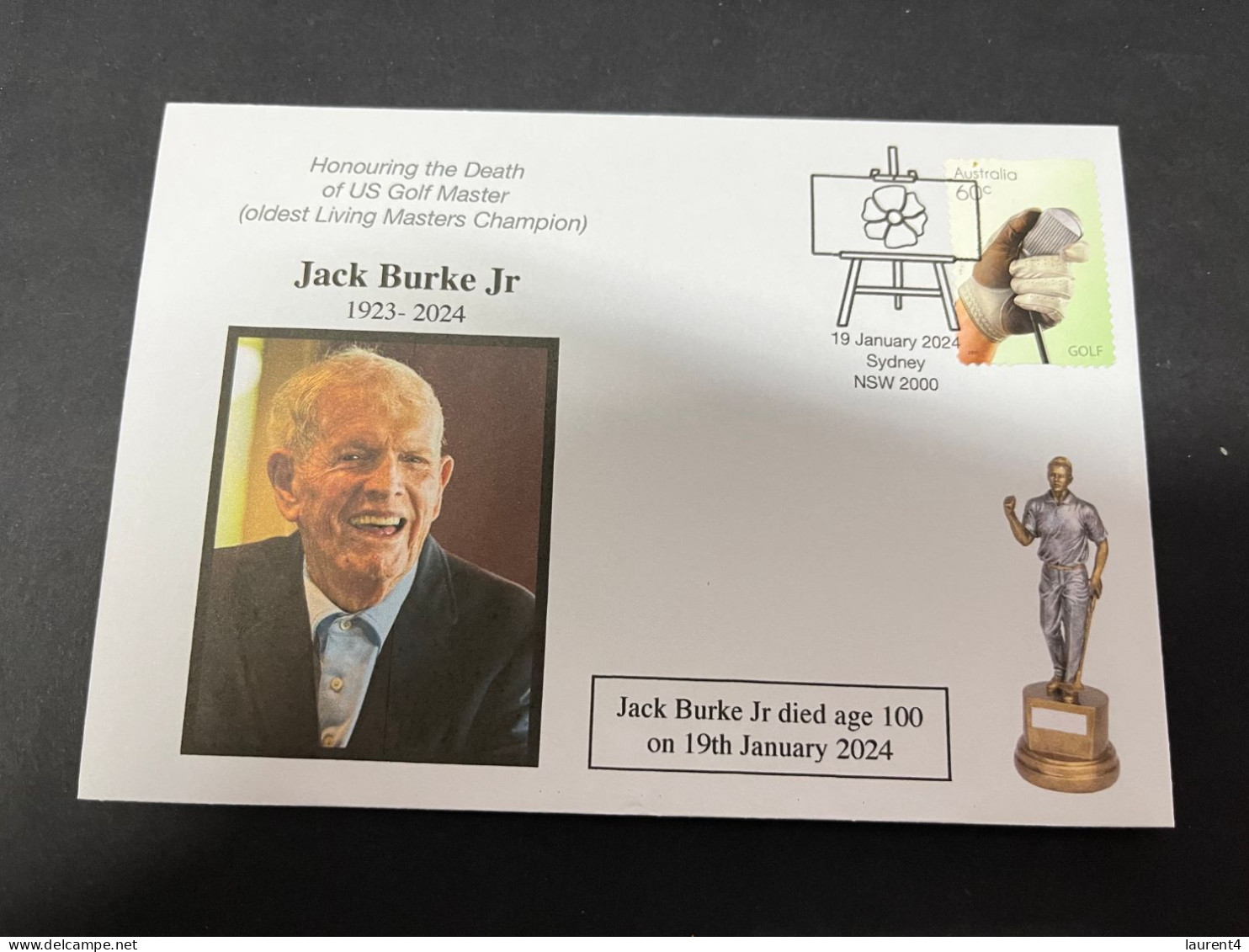 22-1-2024 (2 X 2) Death Of USA Golf Master - Jack Burke Jr Aged 100 (with Golf Stamp) - Golf