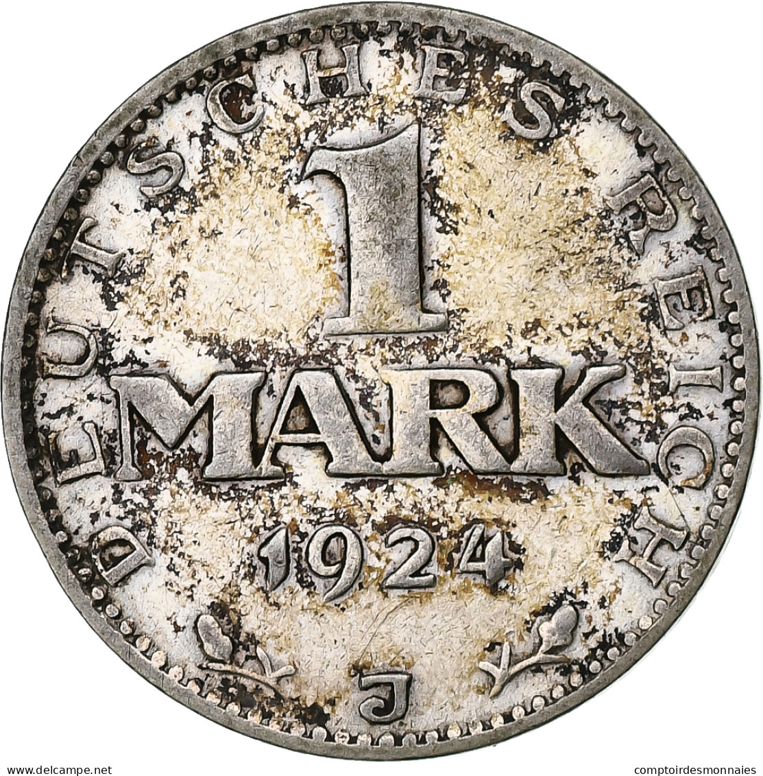 Monnaie, Allemagne, République De Weimar, Mark, 1924, Hambourg, SUP, Argent - 1 Marco & 1 Reichsmark