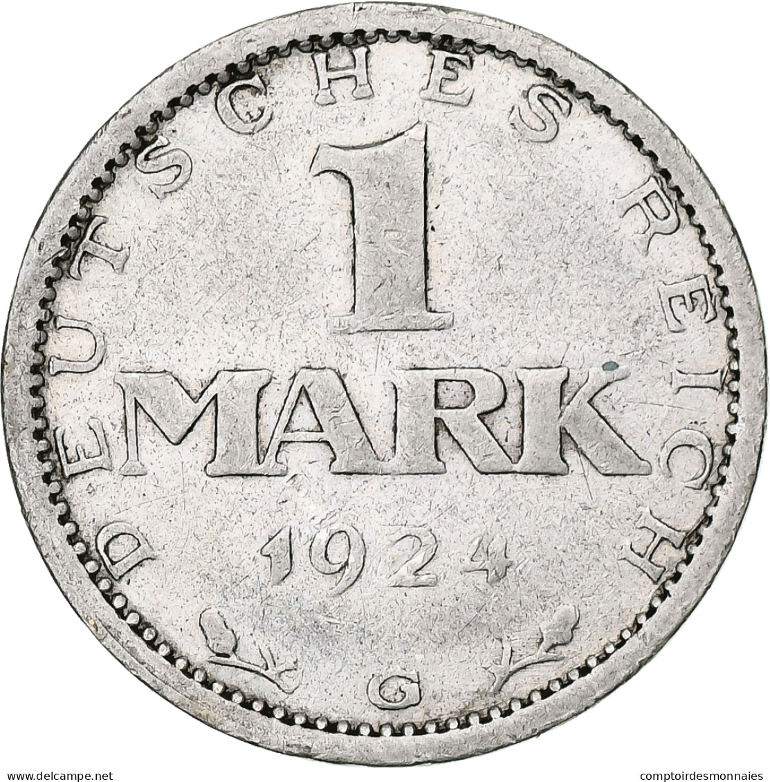 Allemagne, République De Weimar, Mark, 1924, Karlsruhe, Argent, TB+, KM:42 - 1 Marco & 1 Reichsmark