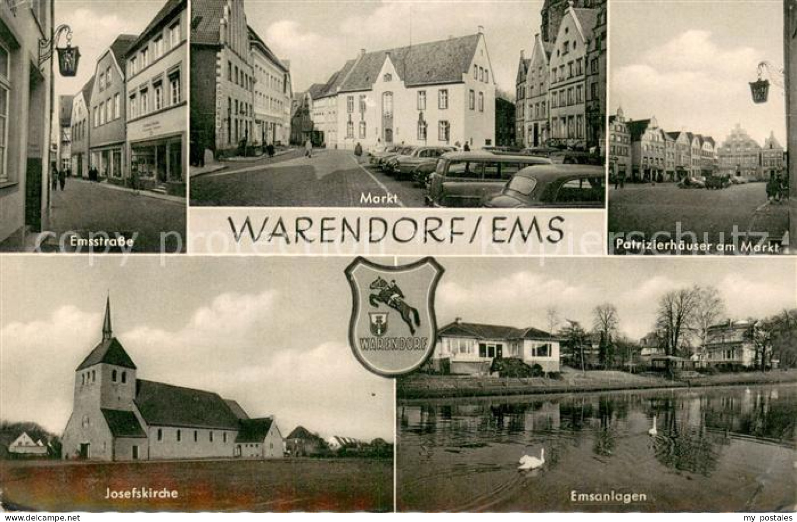 73731051 Warendorf Emsstrasse Markt Patrizierhaeuser Josefskirche Emsanlagen War - Warendorf