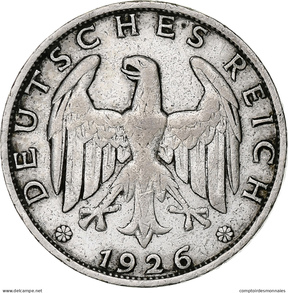 Monnaie, Allemagne, République De Weimar, Mark, 1926, Berlin, TTB, Argent - 1 Mark & 1 Reichsmark