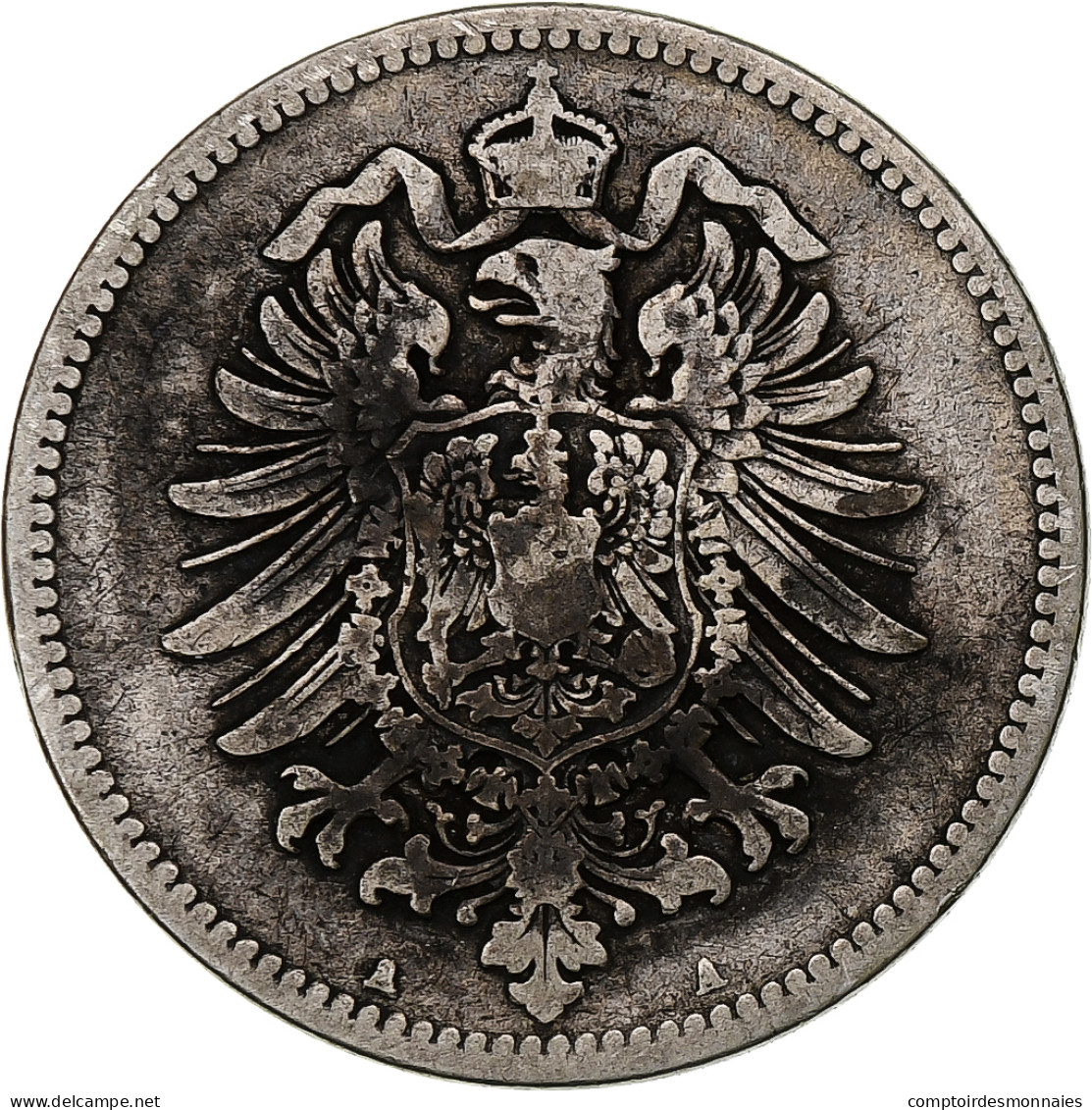 GERMANY - EMPIRE, Wilhelm I, Mark, 1873, Berlin, TB+, Argent, KM:7 - 1 Mark