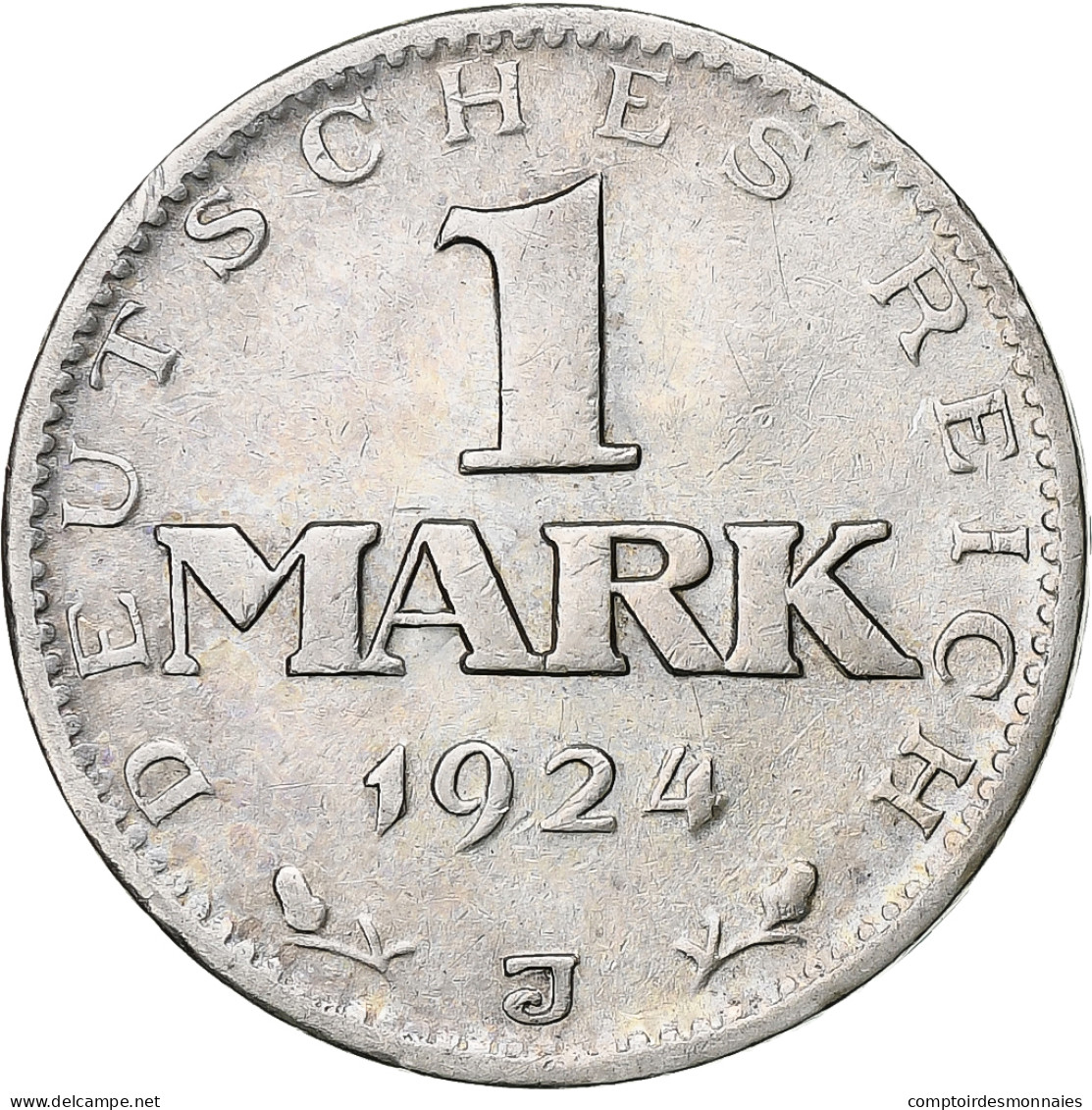 Allemagne, République De Weimar, Mark, 1924, Hambourg, Argent, TTB, KM:42 - 1 Marco & 1 Reichsmark